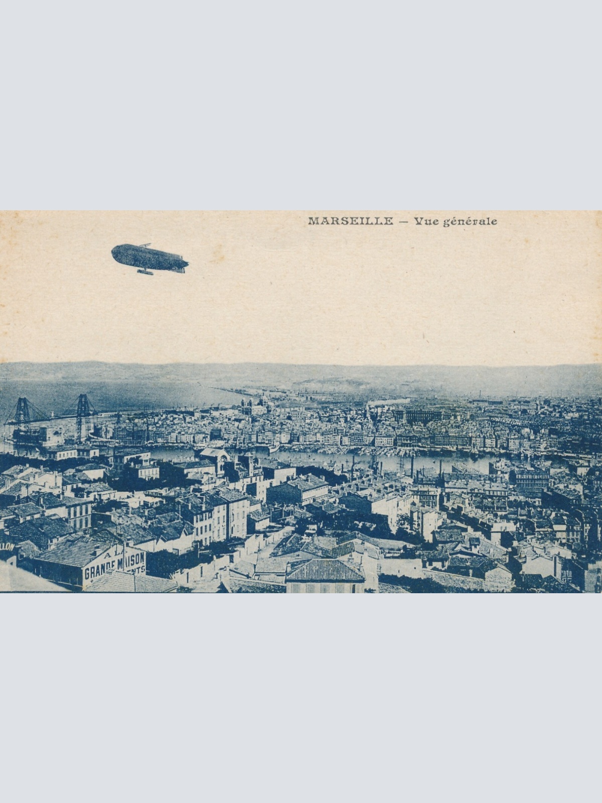 AK aus Marseille mit Zeppelin Fankreich (10758)