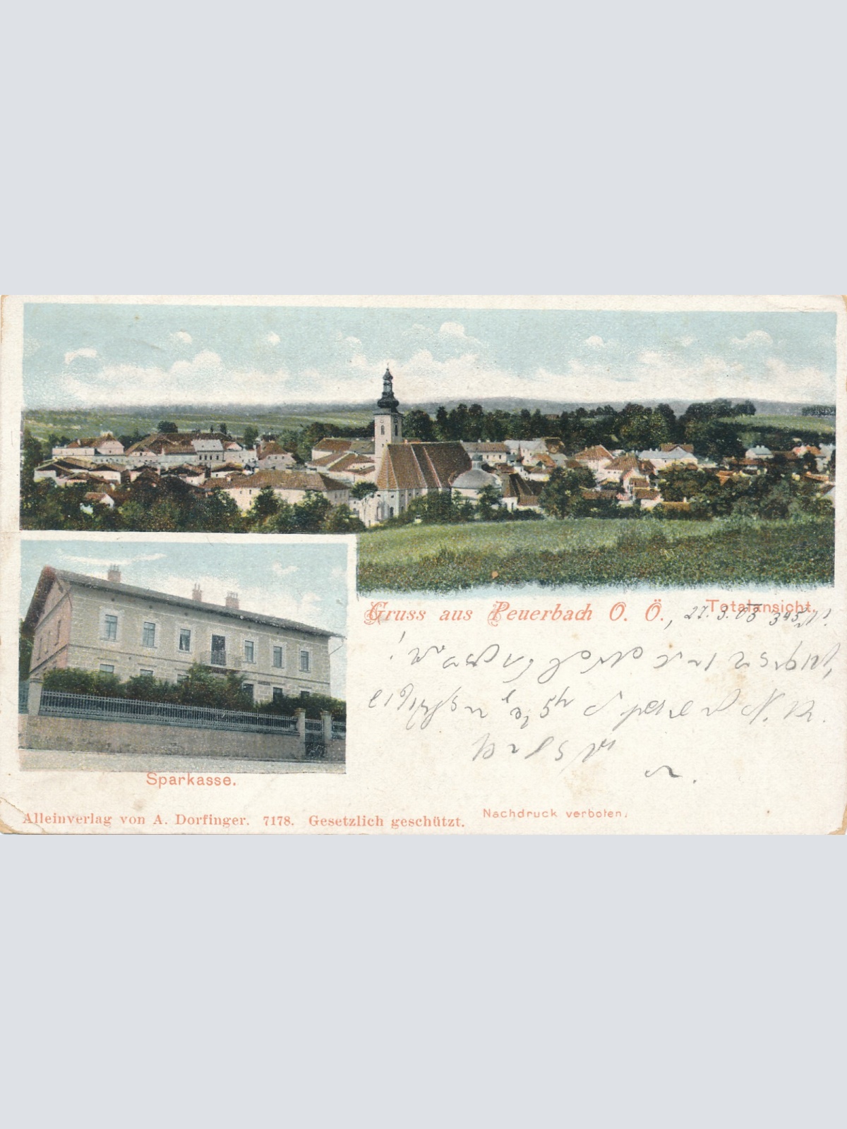 AK gruss aus Peuerbach mit Sparkasse Oberösterreich (6404)