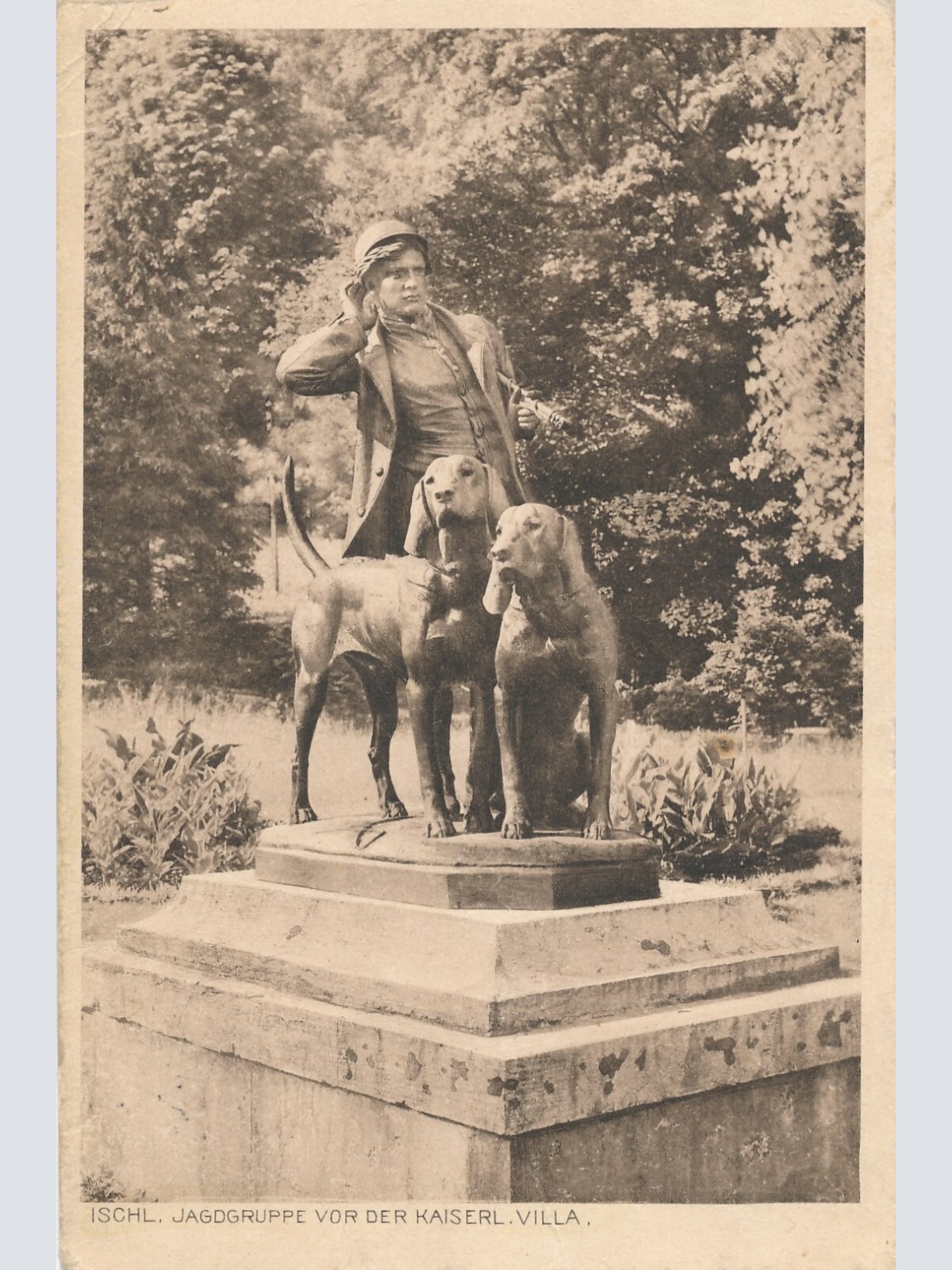 AK aus Ischl Jagdgruppe vor der Kaiservilla Oberösterreich Ansichtskarte (10635)