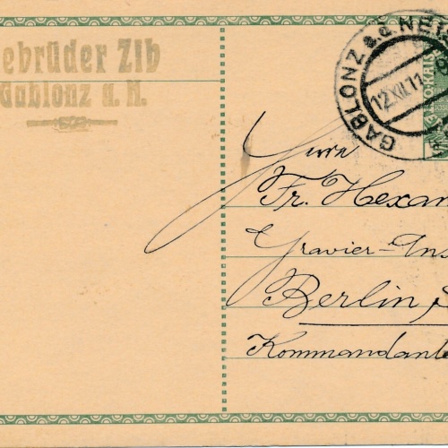 5 Heller - Ganzsachen - Karte 1911 aus Gablonz  (10656)