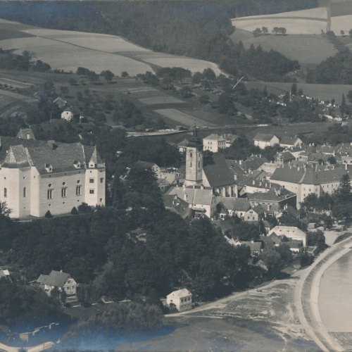 AK aus Grein a. Donau Oberösterreich Fliegerfoto (J105)