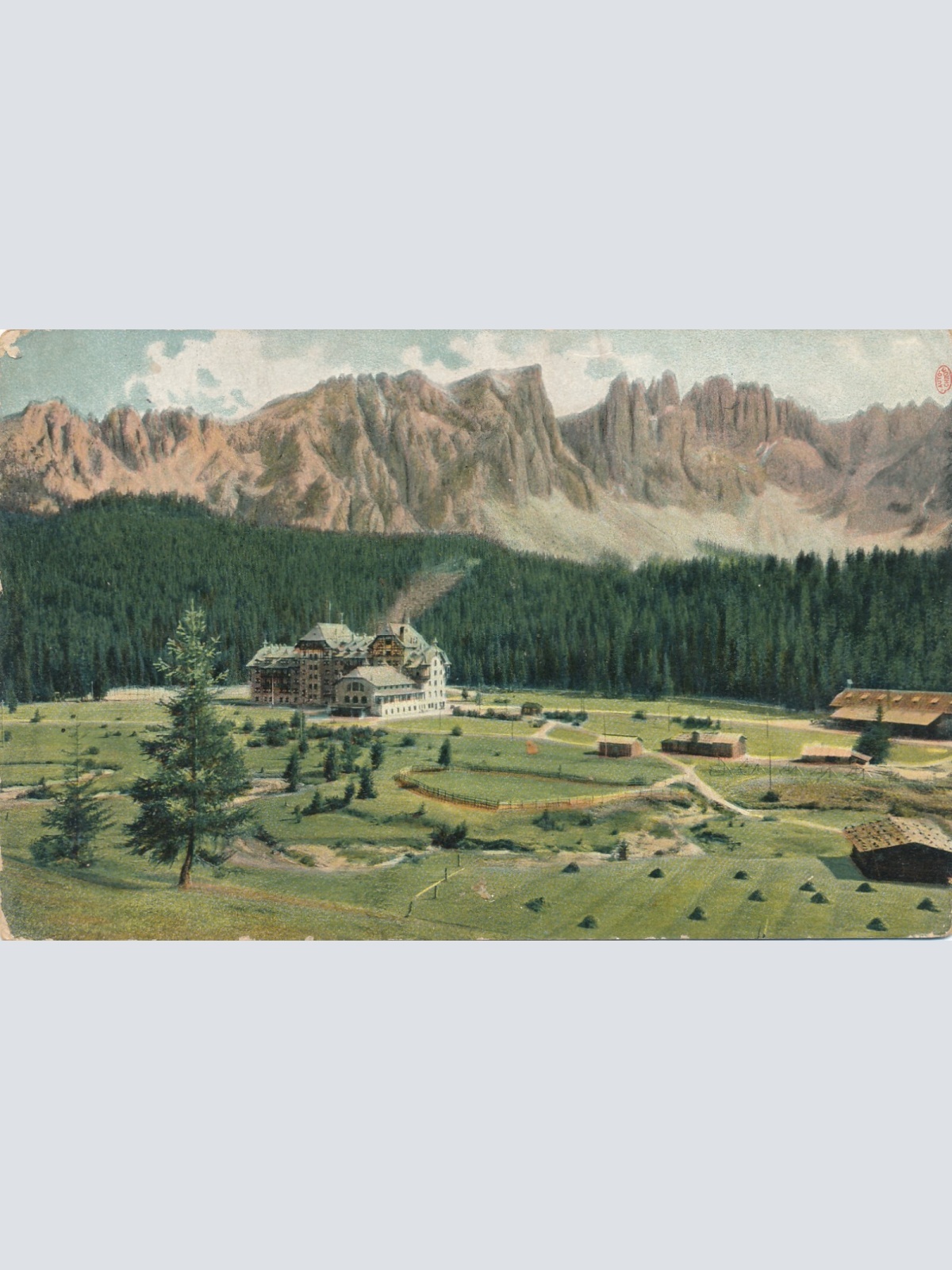 AK vom Karerseehotel mit Latemar Italien Ansichtskarte (10945)