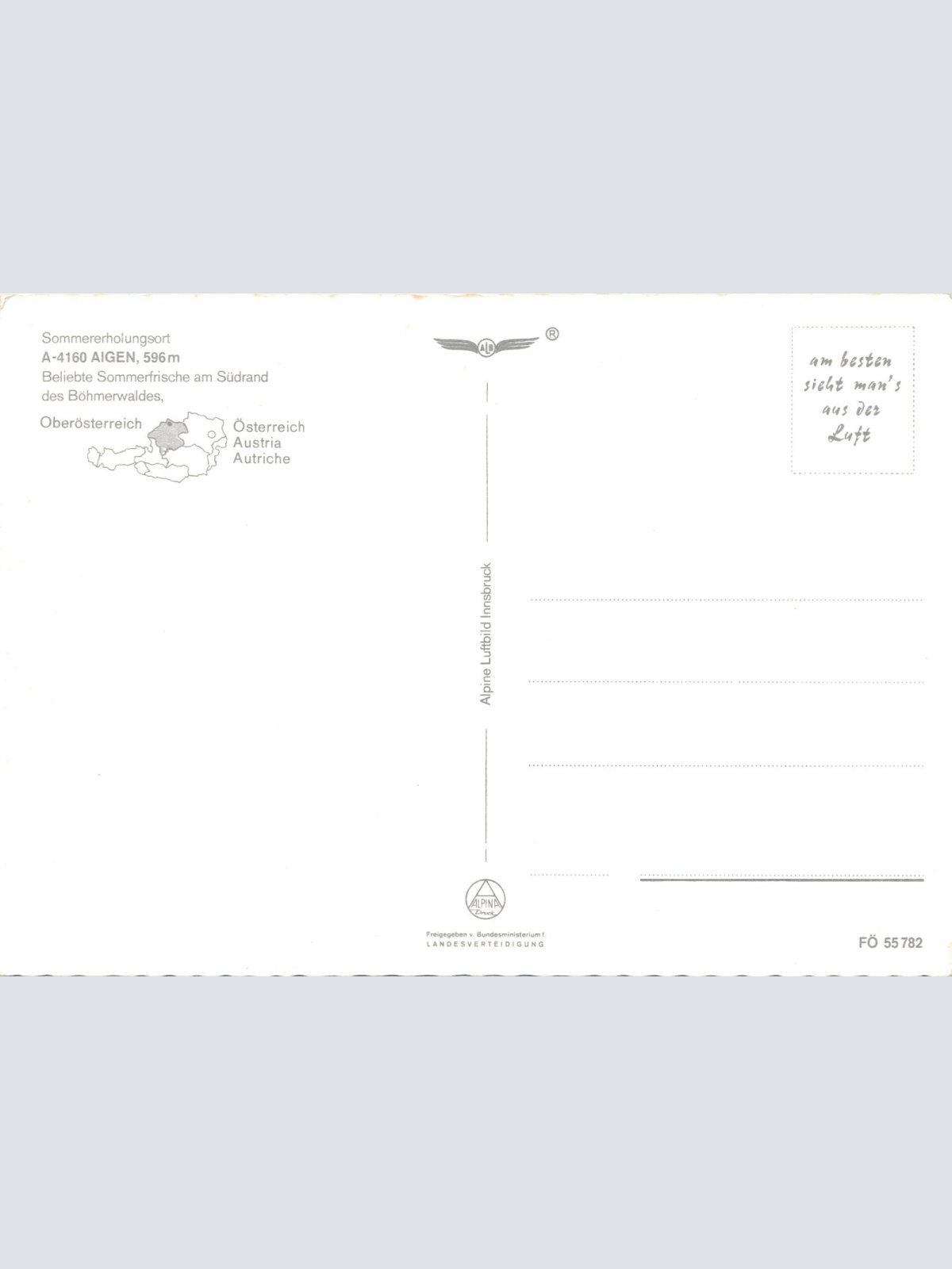 Alpine - Luftbild aus Aigen Oberösterreich Ansichtskarte (10931)