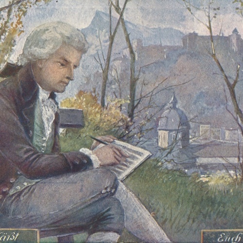 AK aus Salzburg mit Wolfgang Amadeus Mozart Ansichtskarte (10948)
