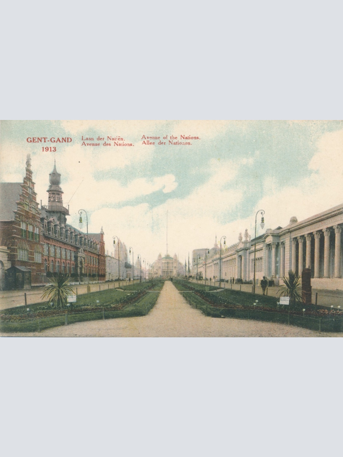 AK aus Gent Gand 1913 Allee der Nationen Belgien Ansichtskarte (10875)