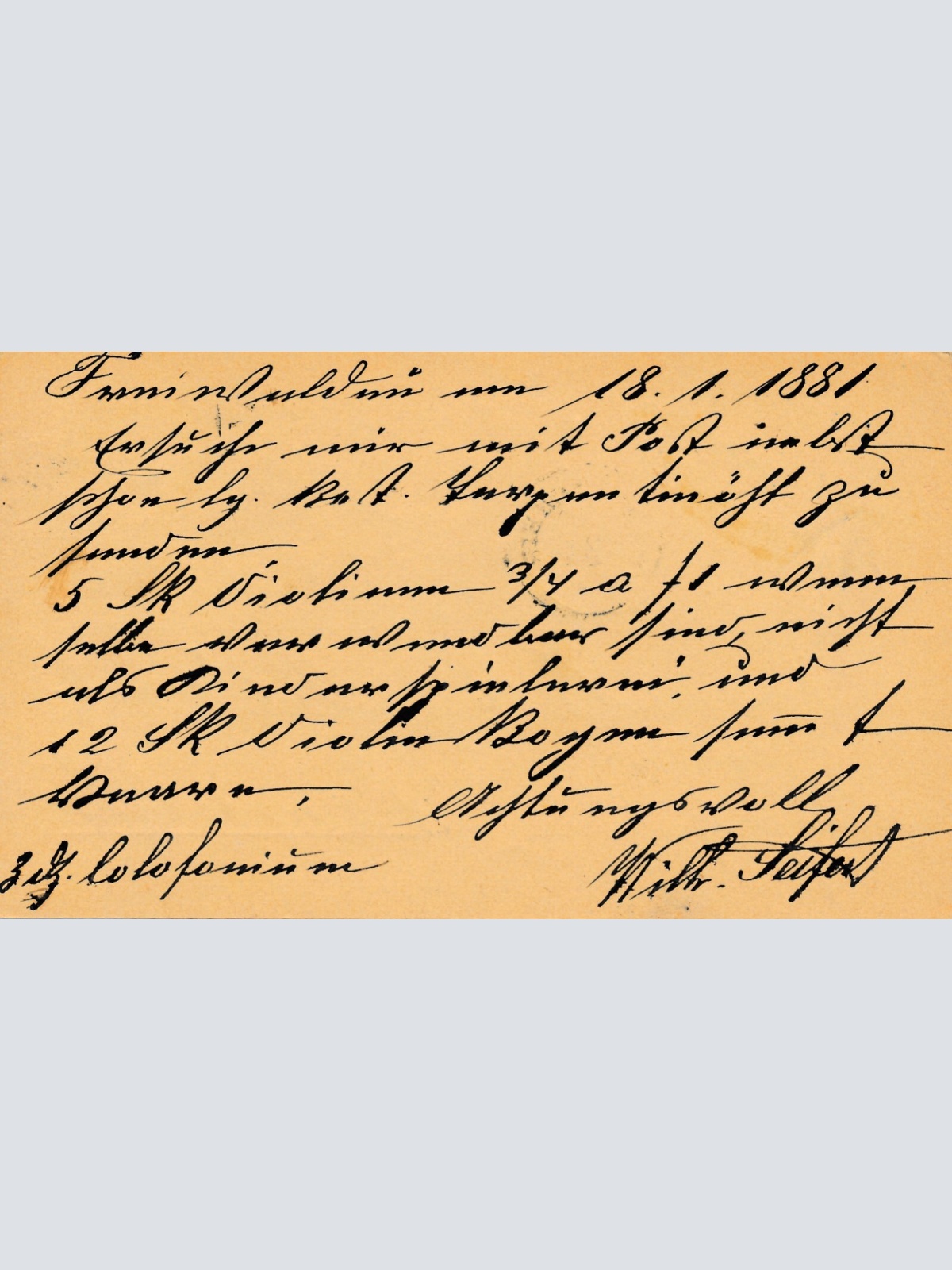 2 Kreuzer - Ganzsachen - Karte 1881 aus Freiwaldau (10866)