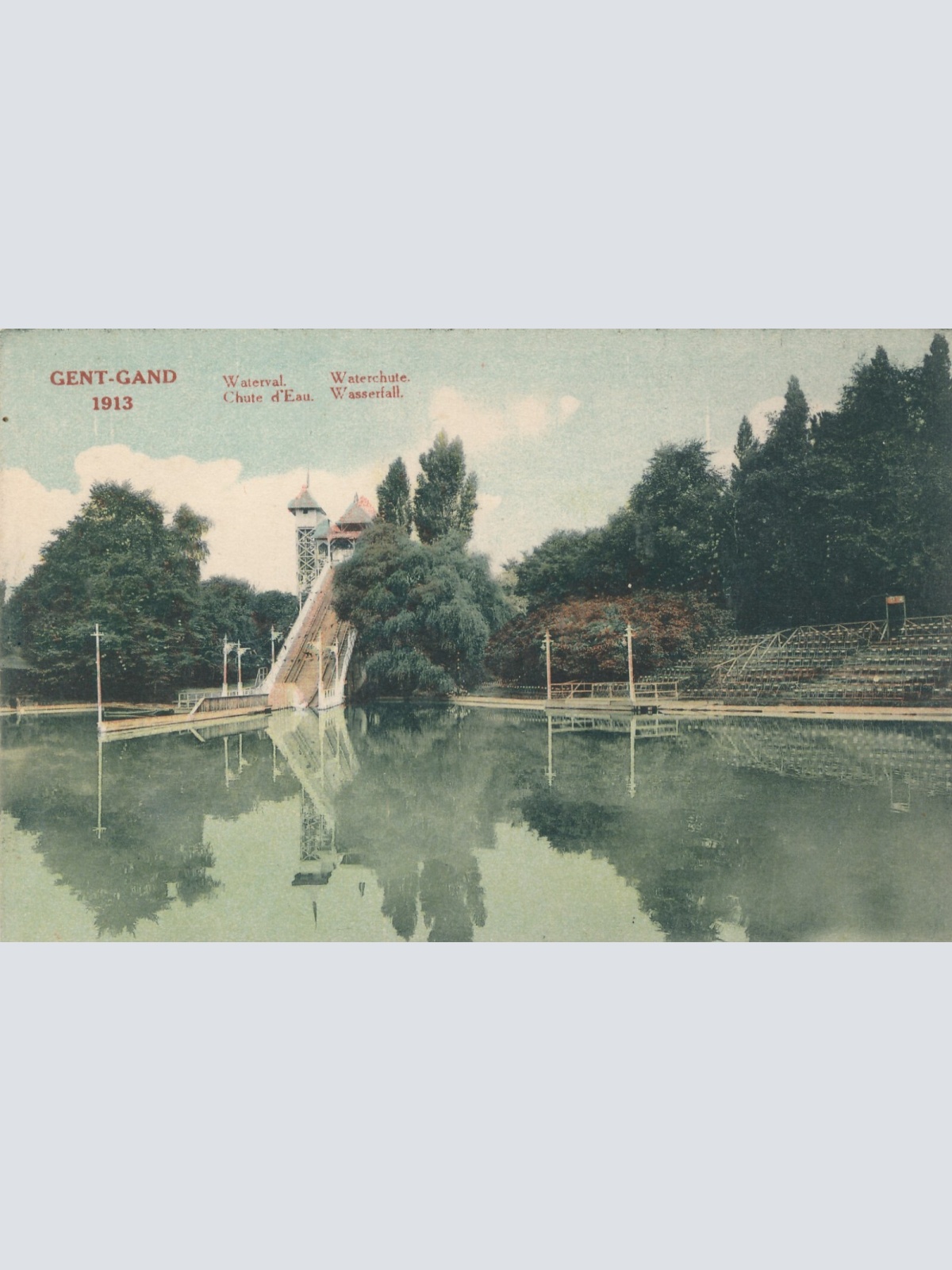 AK aus Gent Gand 1913 Wasserfall Belgien Ansichtskarte (10873)