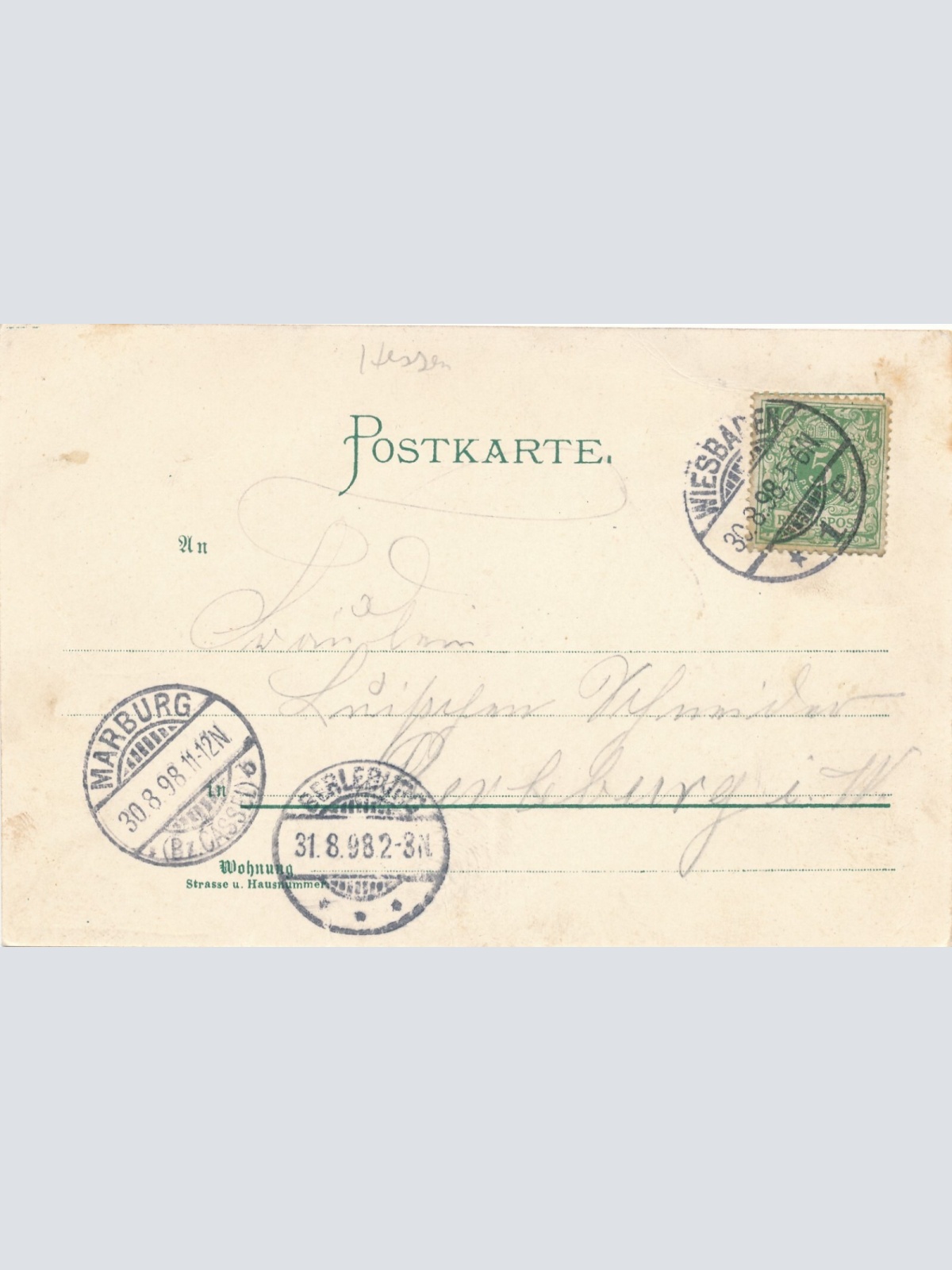 Litho - Karte gruss aus Wiesbaden Hessen Ansichtskarte (10898)