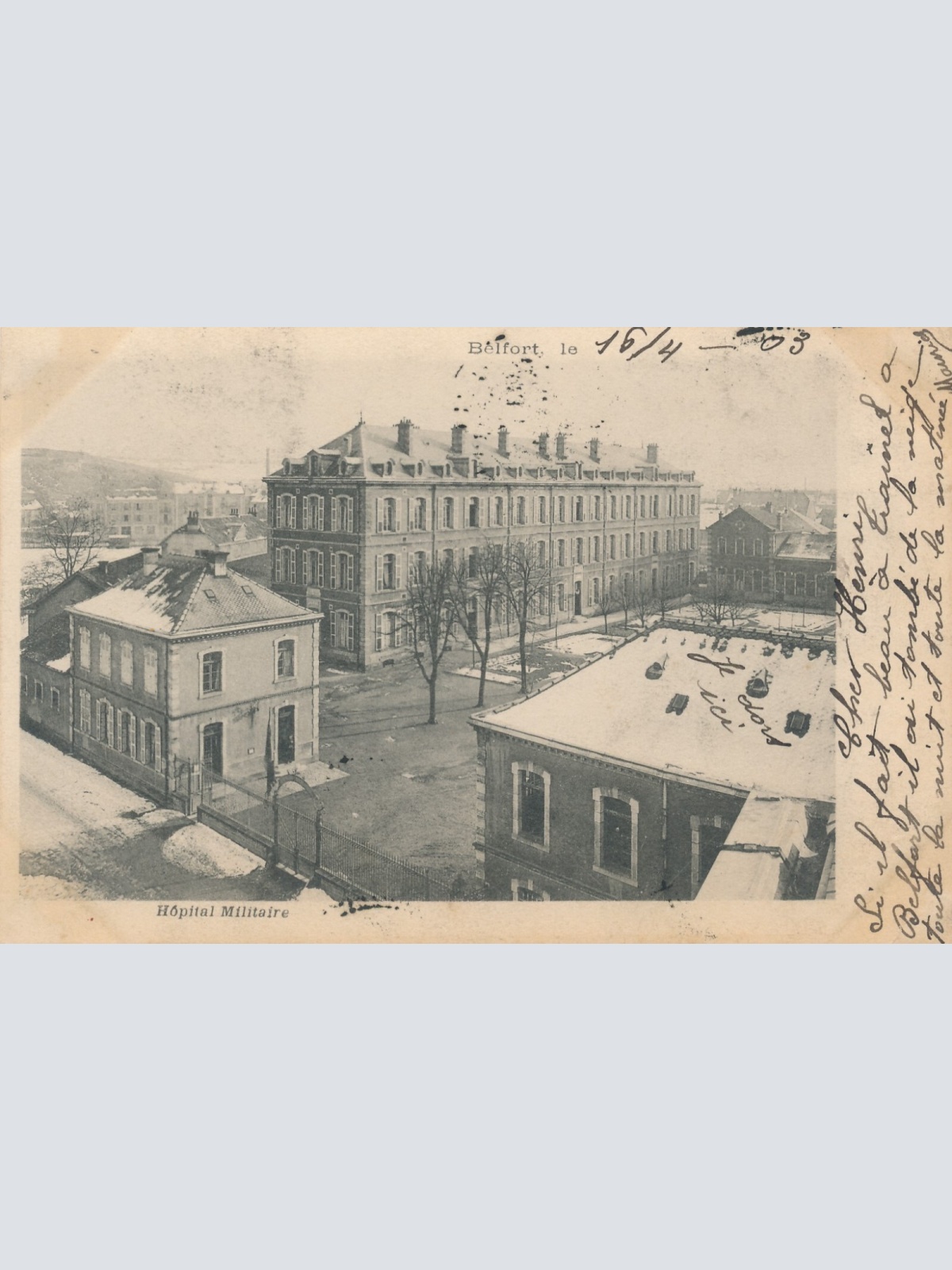 AK aus Belfort Hopital Militaire Frankreich Ansichtskarte (11038)