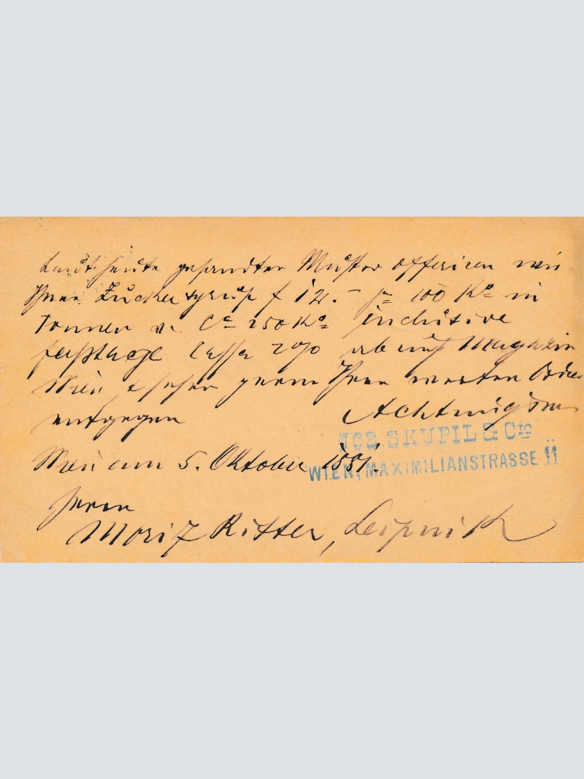 2 Kreuzer - Ganzsachen Karte 1881 aus Wien Maximilianstrasse (11115)