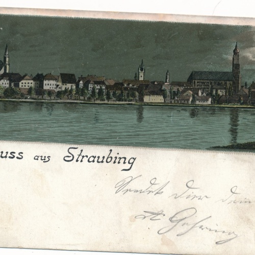 Mondschein - Karte gruss aus Straubing Bayern (11011)