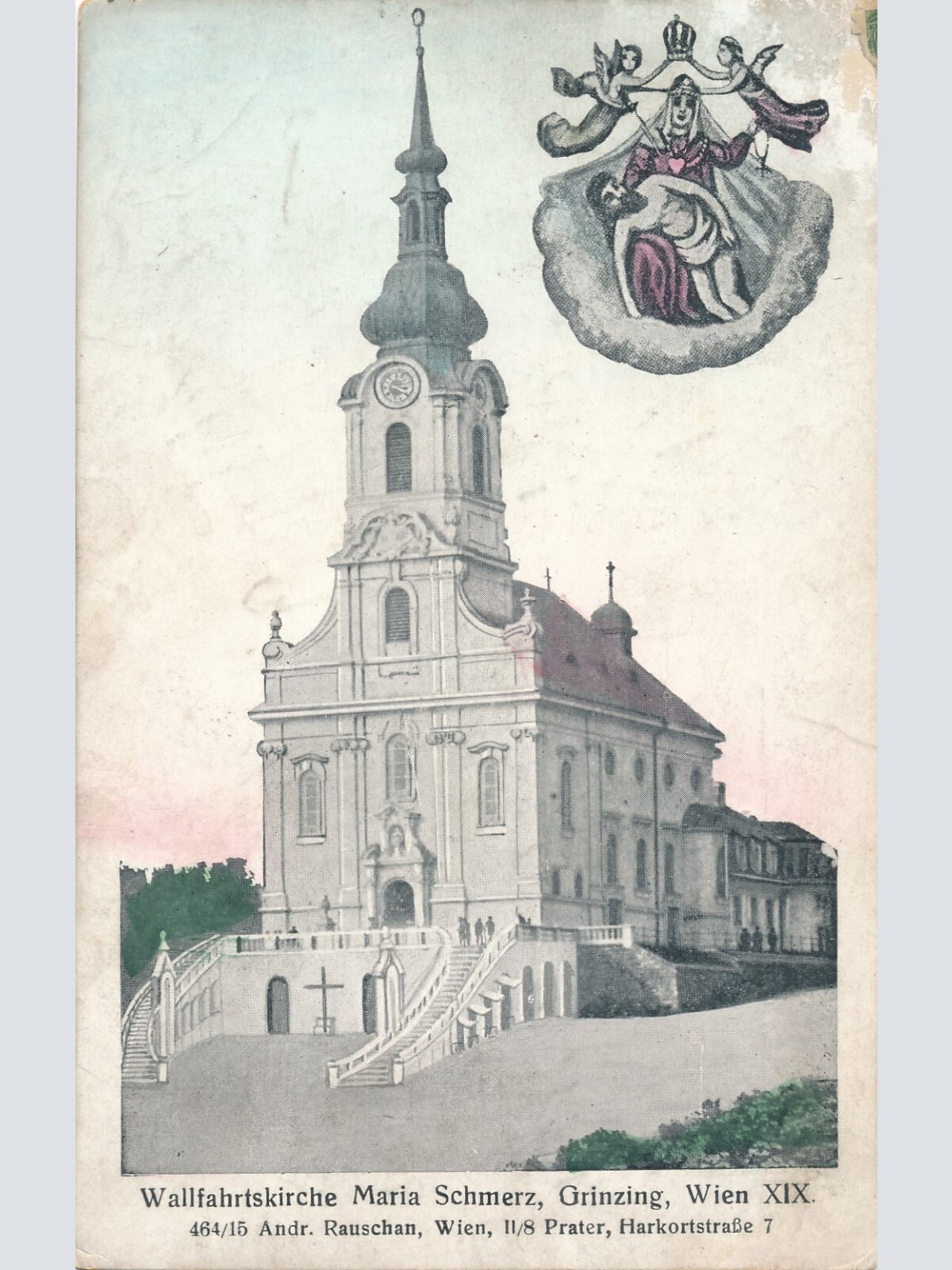 AK aus Wien Grinzing mit Wallfahrtskirche Ansichtskarte (10985)