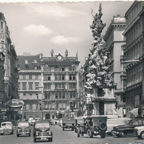 AK aus Wien Graben mit diversen Geschäfter und Oldtimer Ansichtskarte (9764)