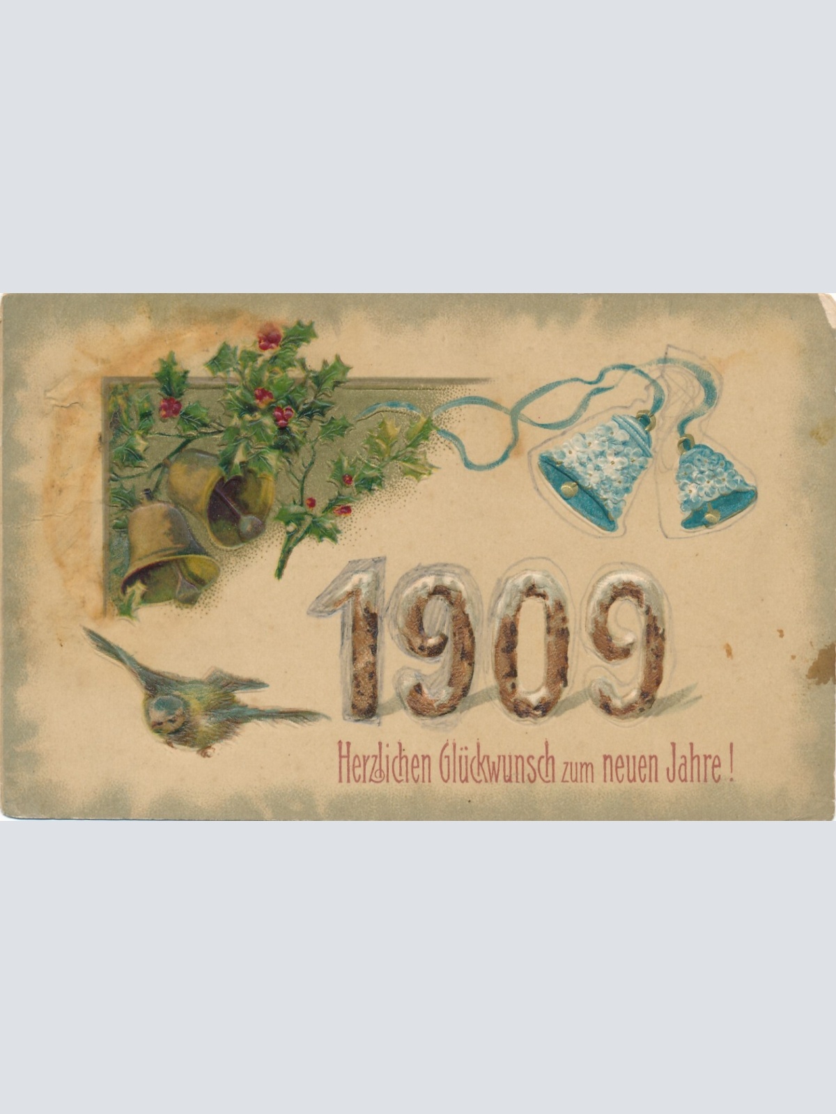 Motiv - Karte Herzlichen Glückwunsch zum neuen Jahr 1909 (10764)