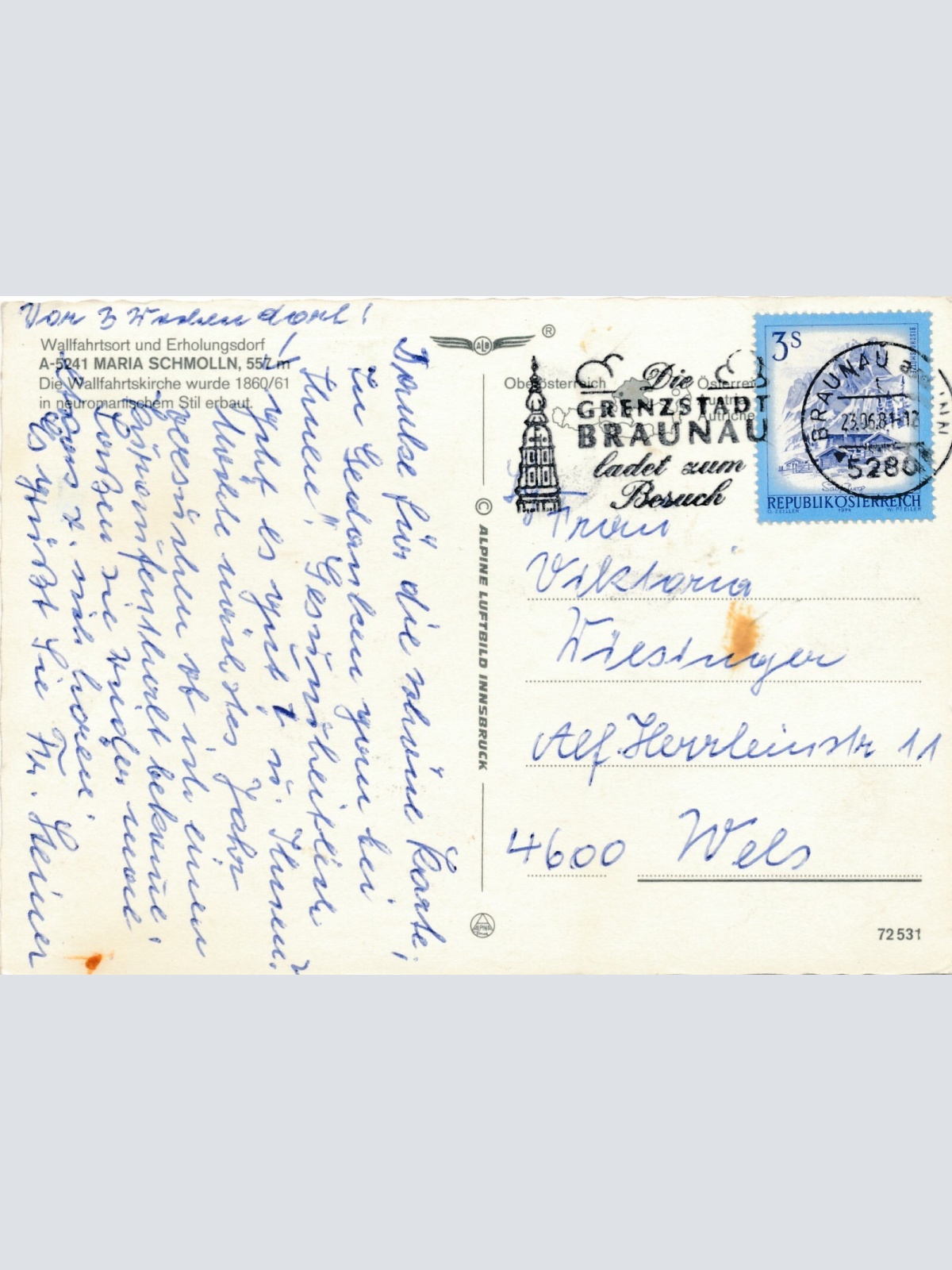 AK Alpine - Luftbild aus Maria Schmolln Oberösterreich (10799)