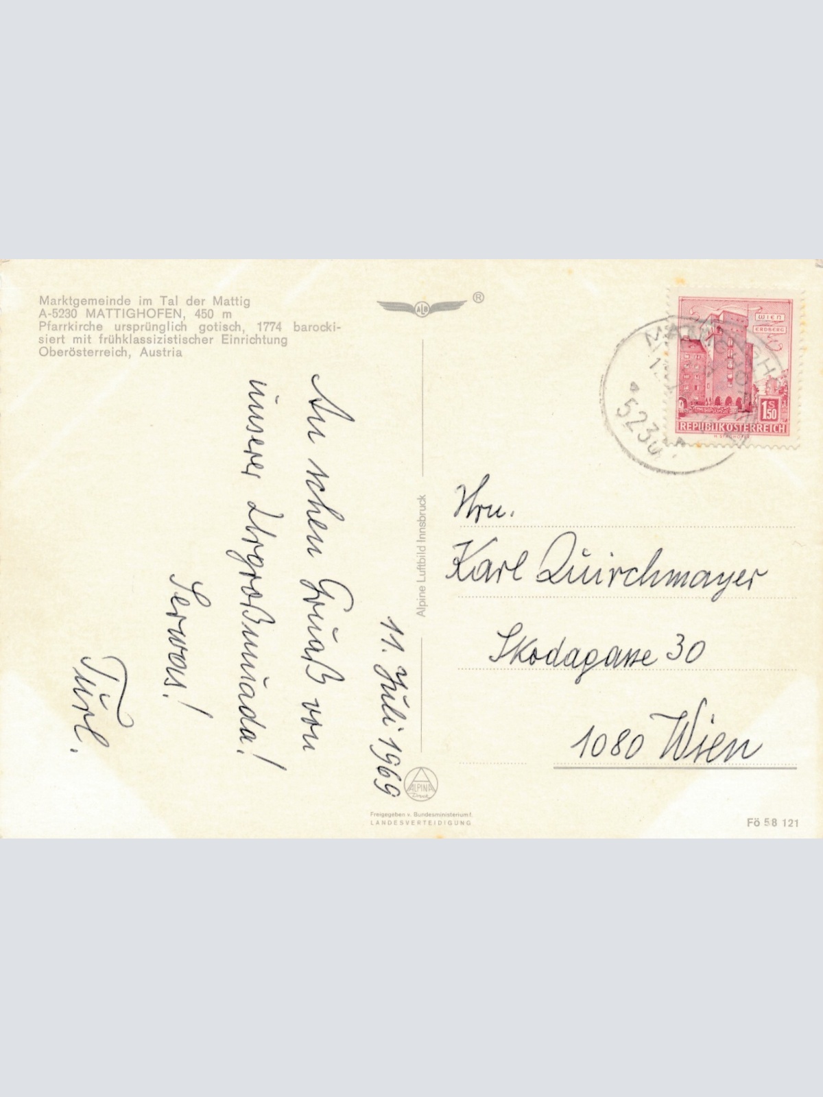 AK Alpine - Luftbild aus Mattighofen Oberösterreich (10784)