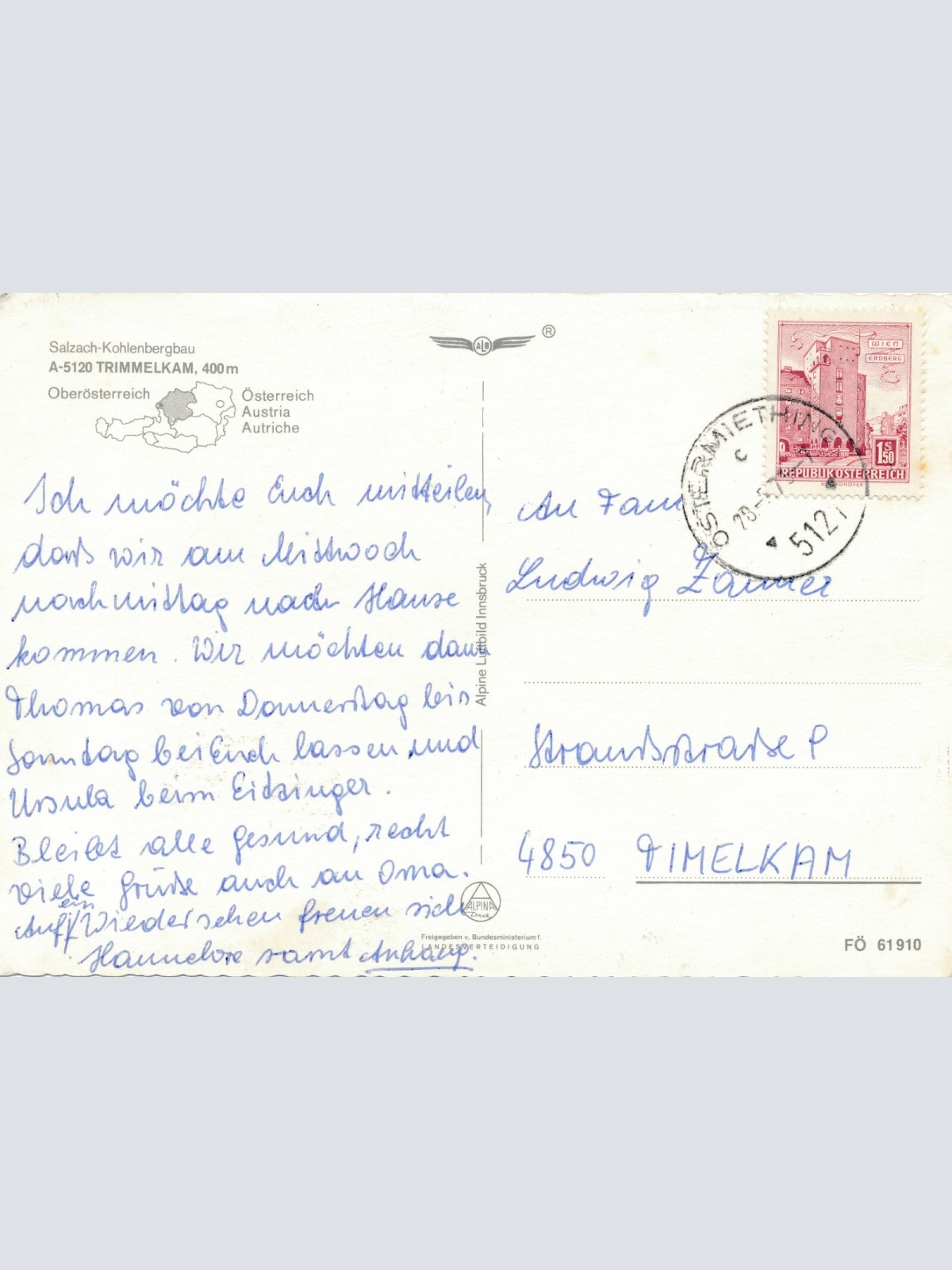 AK Alpine - Luftbild aus Trimmelkam Oberösterreich (10788)