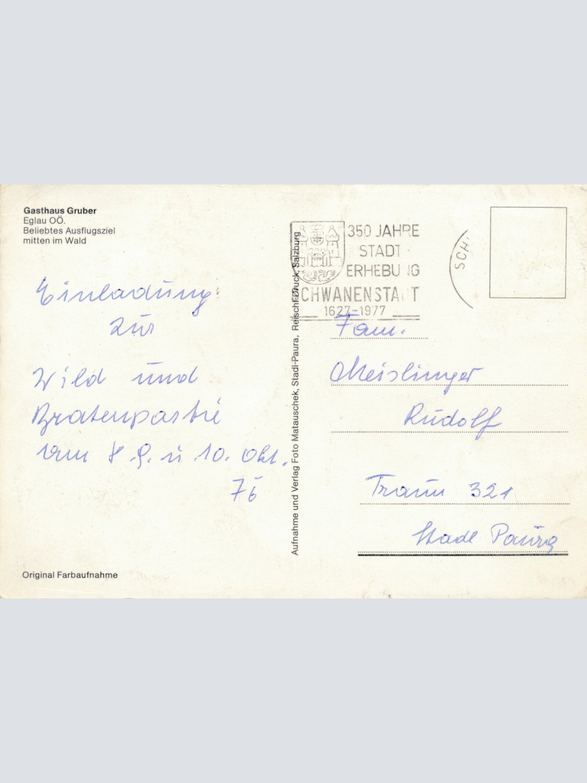 AK aus Eglau mit Gasthaus Gruber Oberösterreich Ansichtskarte (11260)