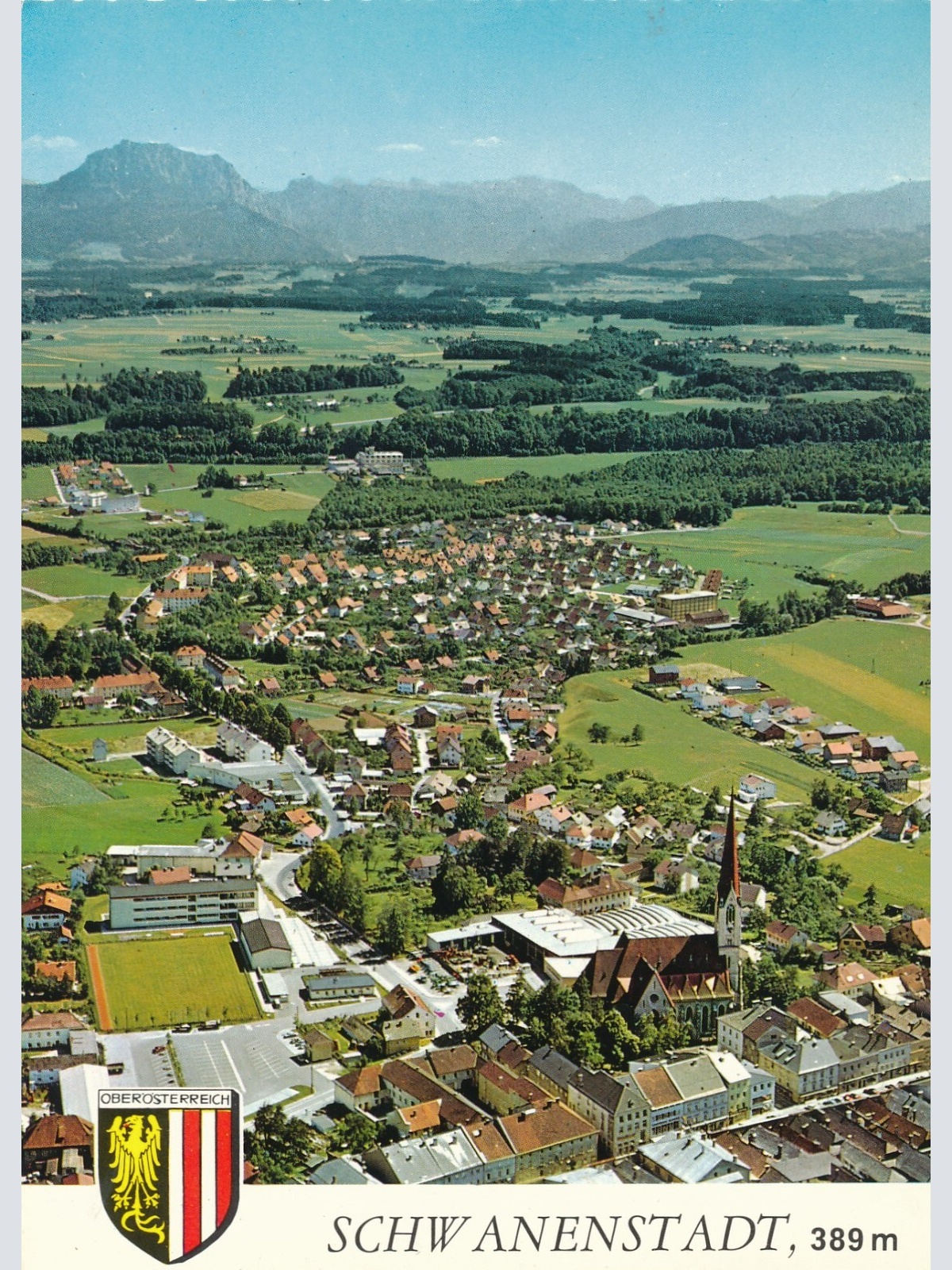 Alpine - Luftbild aus Schwanenstadt Oberösterreich Ansichtskarte (11238)