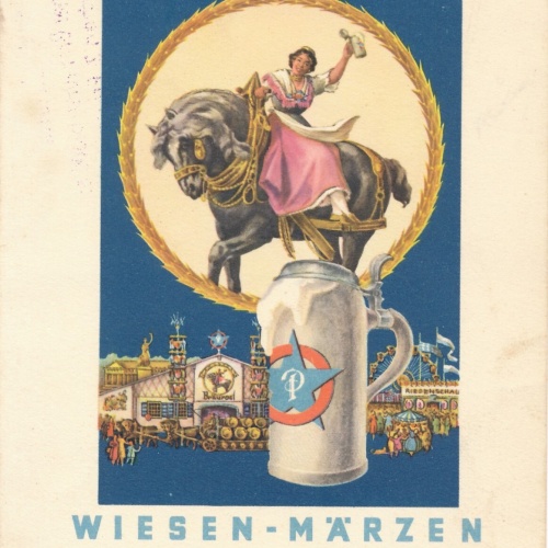 Motiv - Karte - Reklame Bräu Rosl Wiesen Märzen Pschorr Bräu (10211)