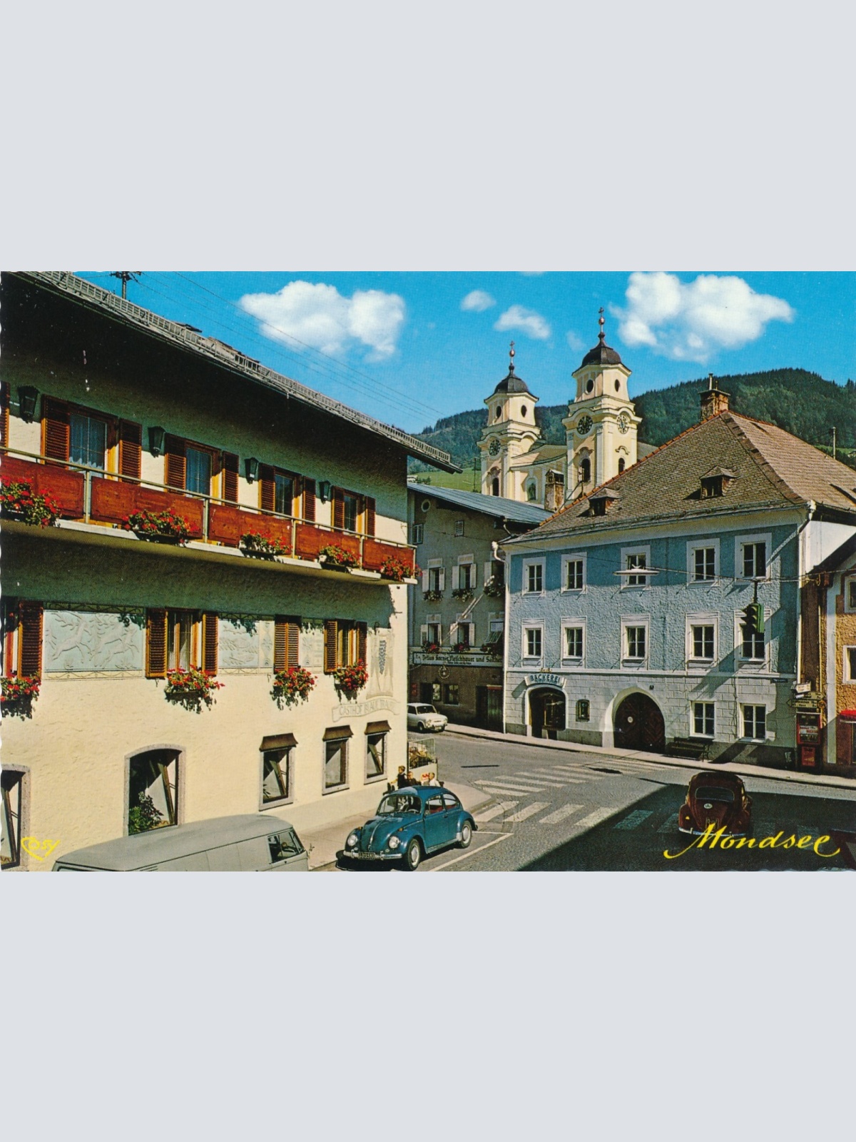 AK aus Mondsee mit Oldtimer Oberösterreich Ansichtskarte (11301)