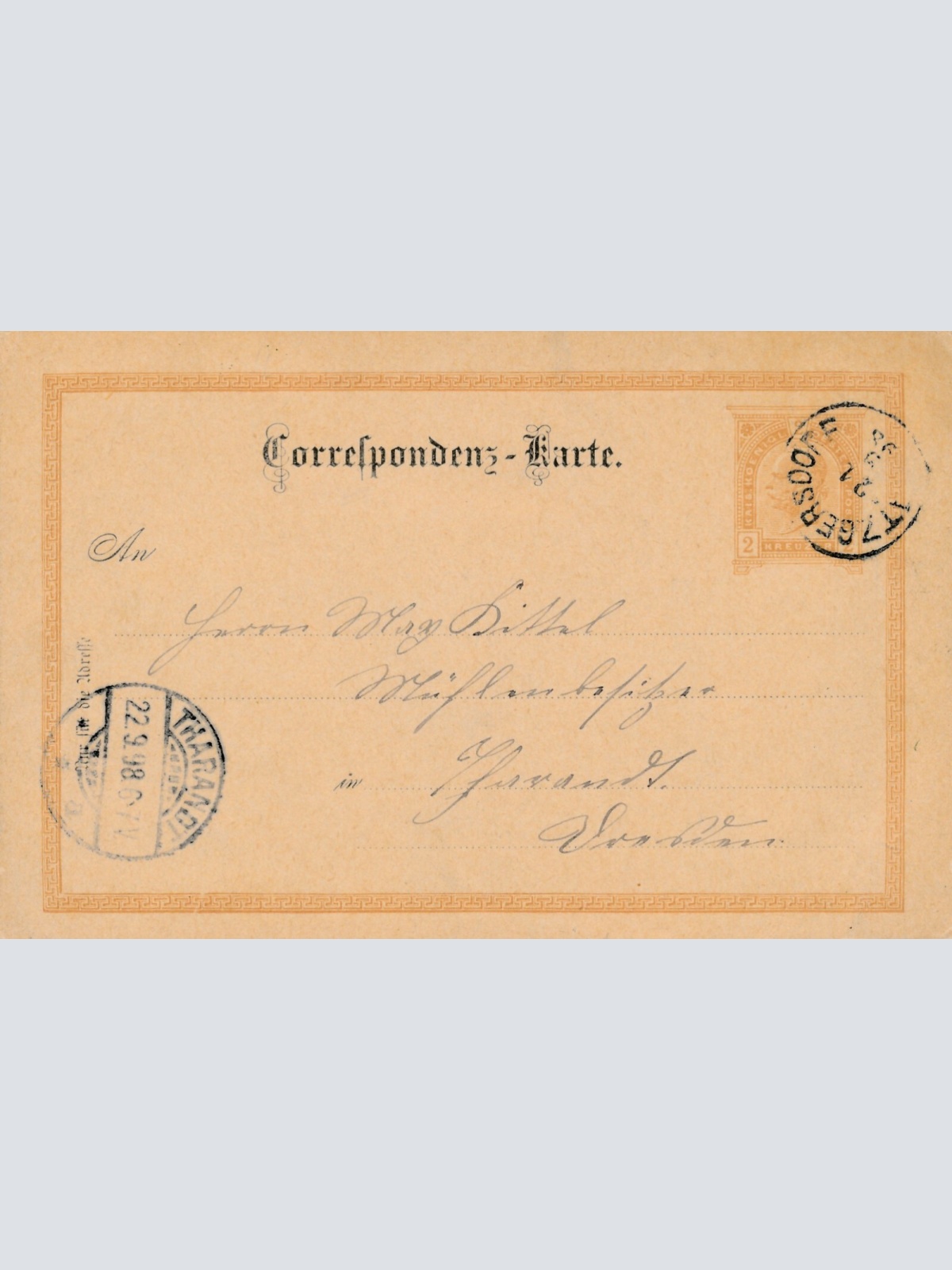 2 Kreuzer - Ganzsachen - Karte aus 1898 Atzgersdorf (11328)