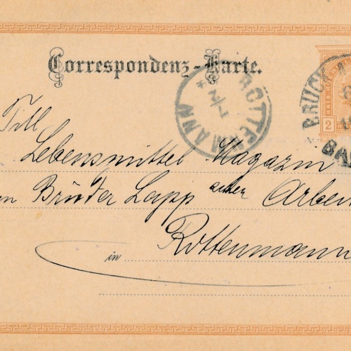 2 Kreuzer - Ganzsachen - Karte aus 1894 aus Bruck an der Muhr (11331)