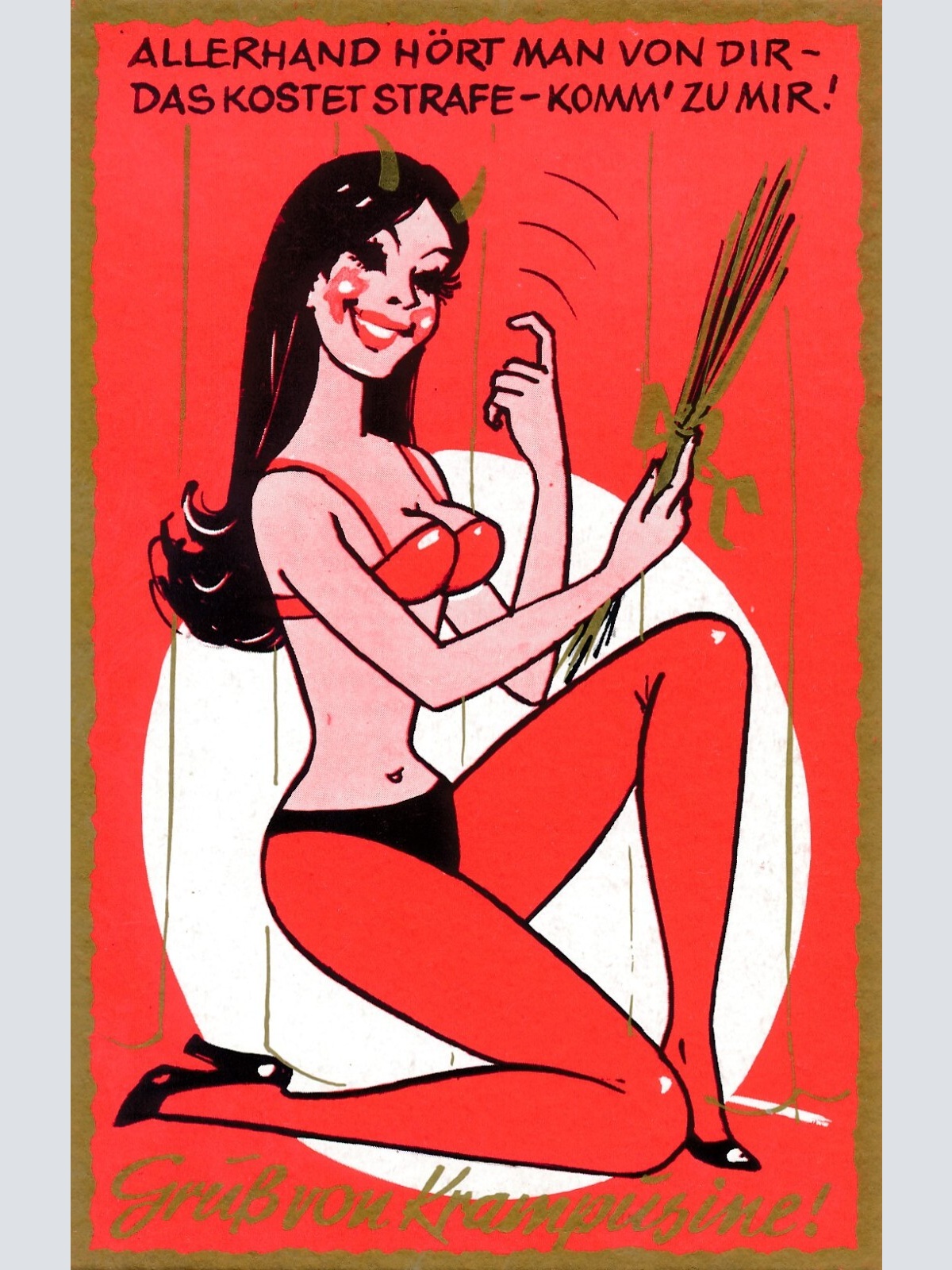 Motiv - Karte vom Krampus Allenhand hörd man von dir Krampusine (11344)