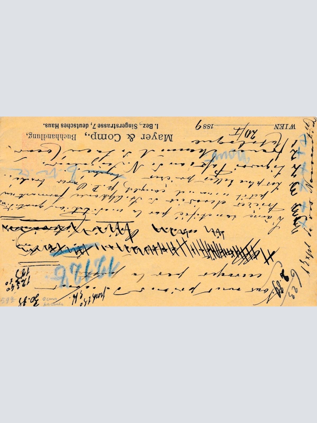 5 Kreuzer - Ganzsachen - Karte aus 1889 aus Wien (11341)