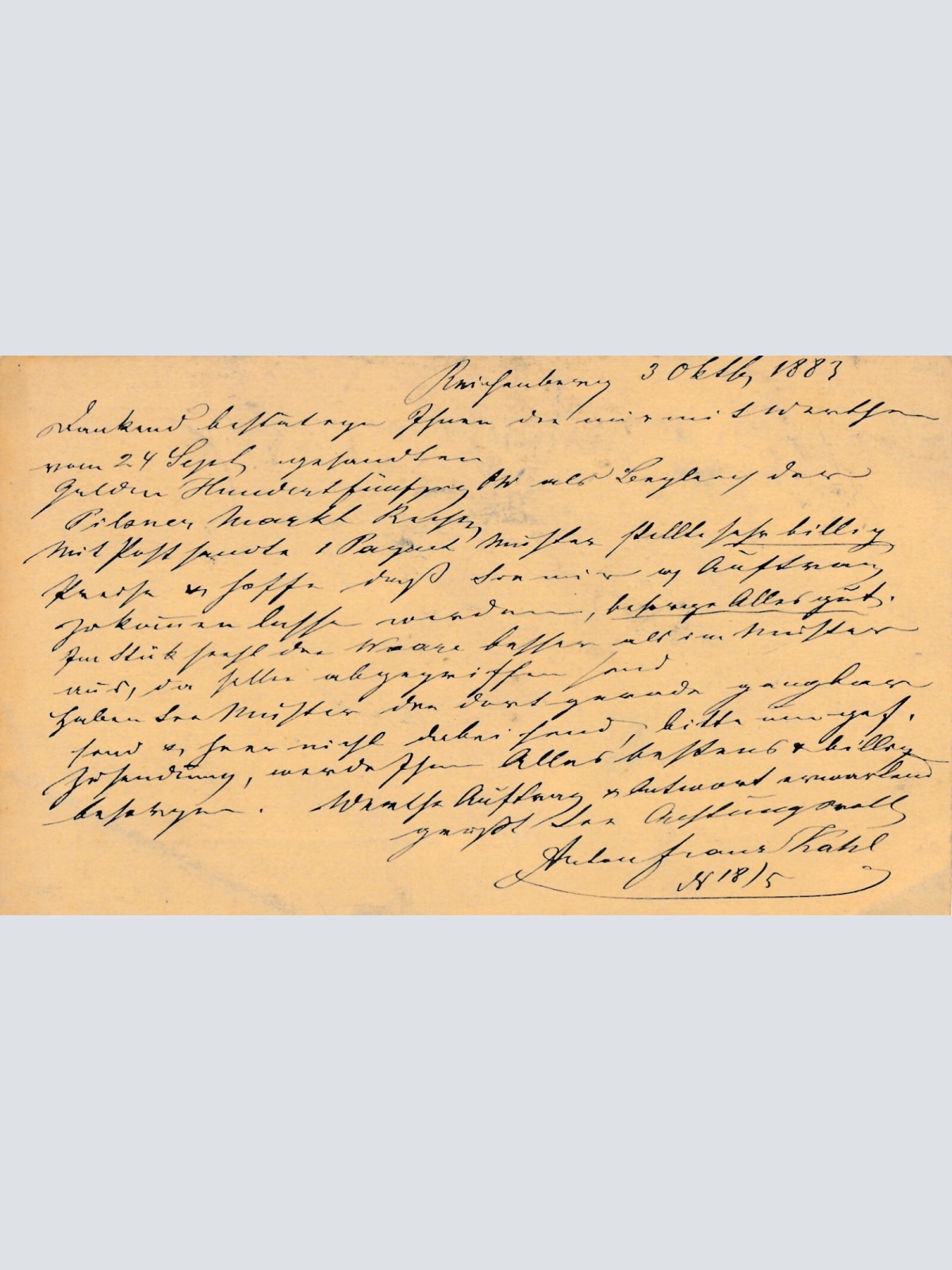 2 Kreuzer - Ganzsachen Karte 1883 aus Reichenberg (11151)