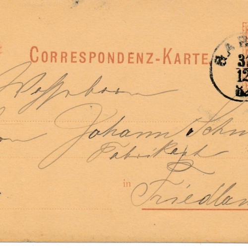 2 Kreuzer - Ganzsachen Karte 1882 aus Gabel (11130)