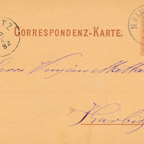 2 Kreuzer - Ganzsachen Karte 1882 aus Hainspach (11134)