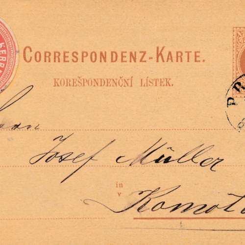 2 Kreuzer - Ganzsachen Karte 1877 aus Prag (11136)