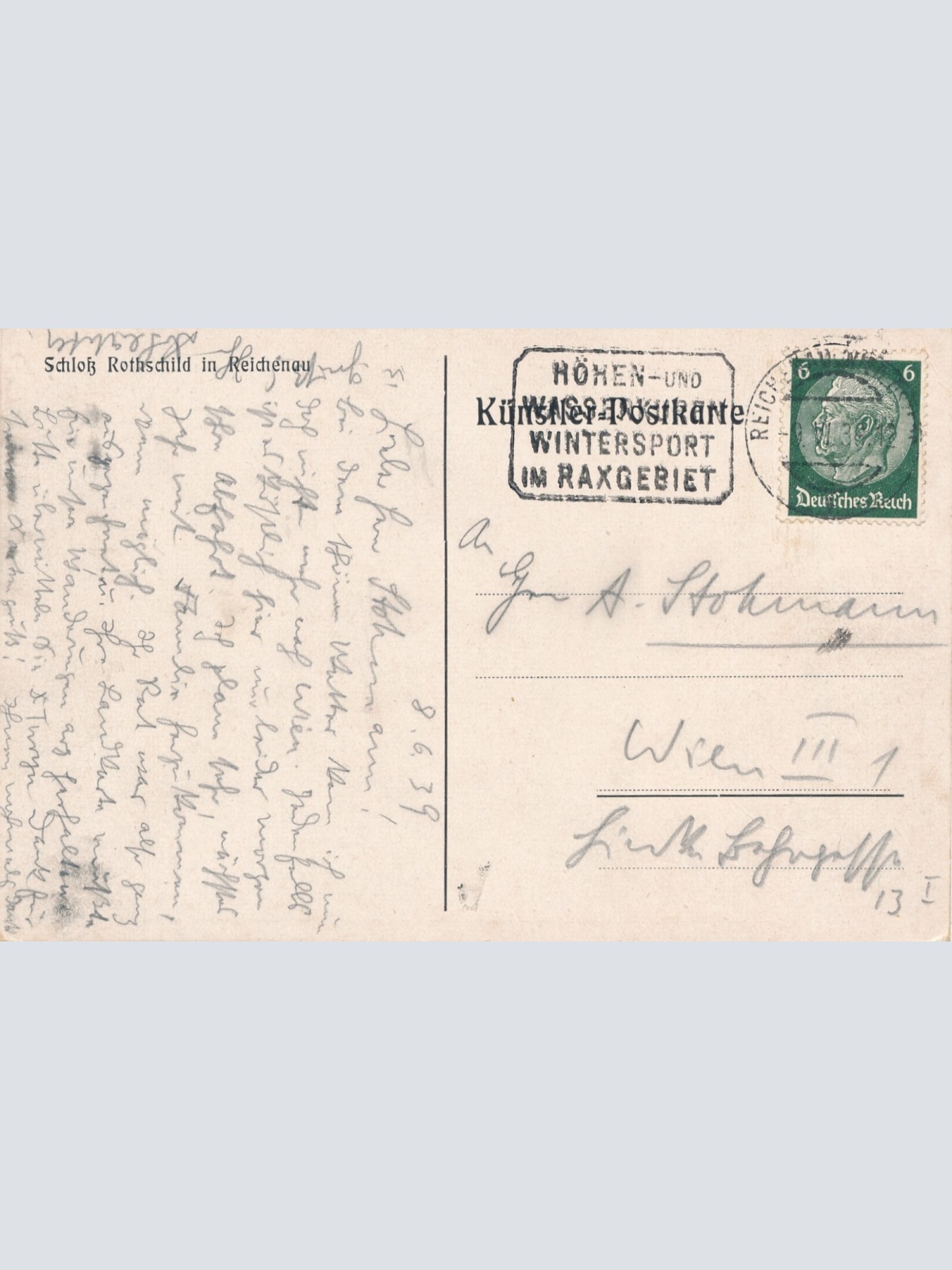 AK, Schloss Rothschild in Reichenau, Niederösterreich (S2569)