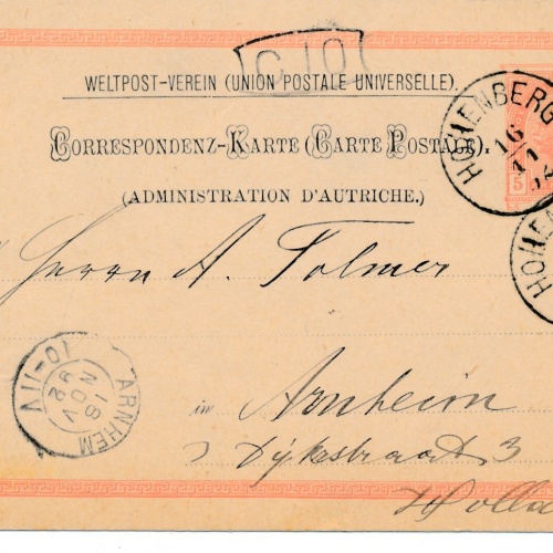 5 Kreuzer Ganzsachen - Karte 1892 aus Hohenberg (11608)