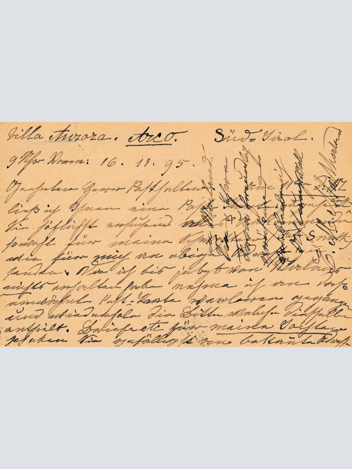 5 Kreuzer Ganzsachen - Karte 1895 aus Arco (11609)