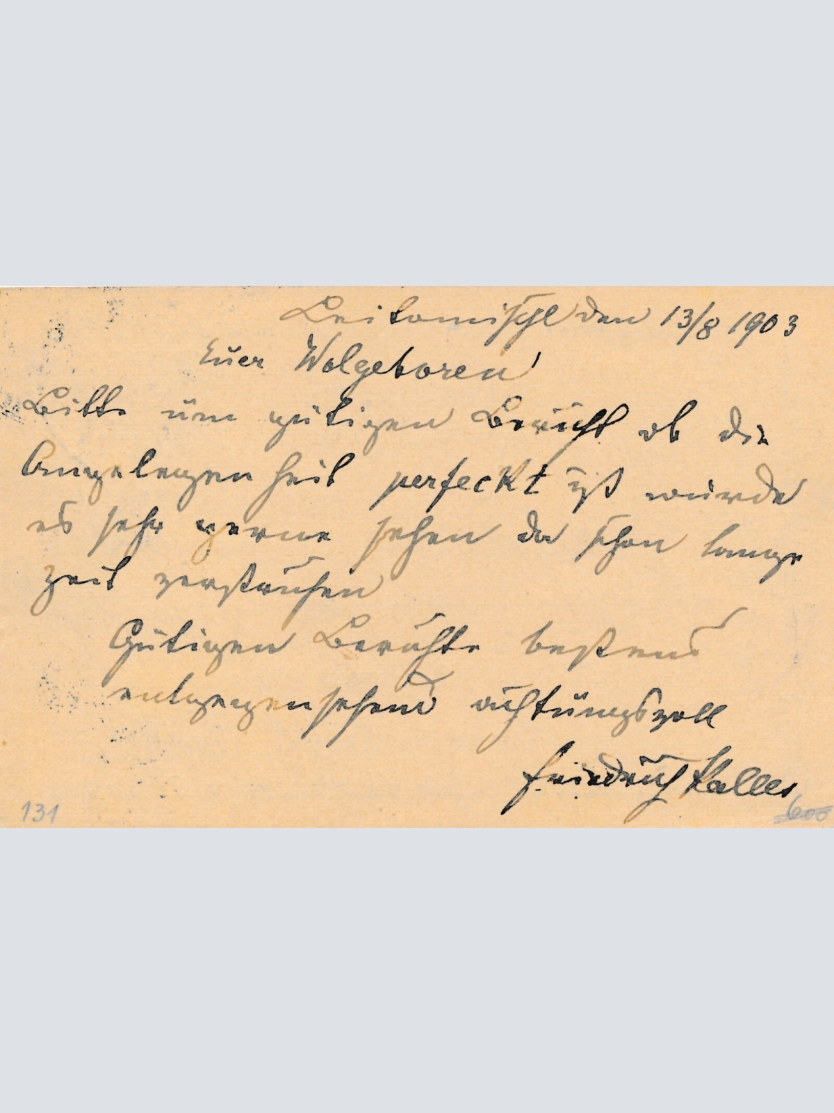 5 Heller Ganzsachen - Karte 1903 aus Leitomischl (11612)