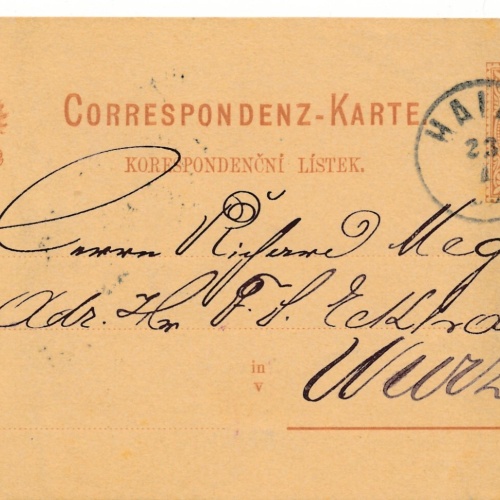 2 Kreuzer Ganzsachen - Karte 1883 aus Haida (11605)