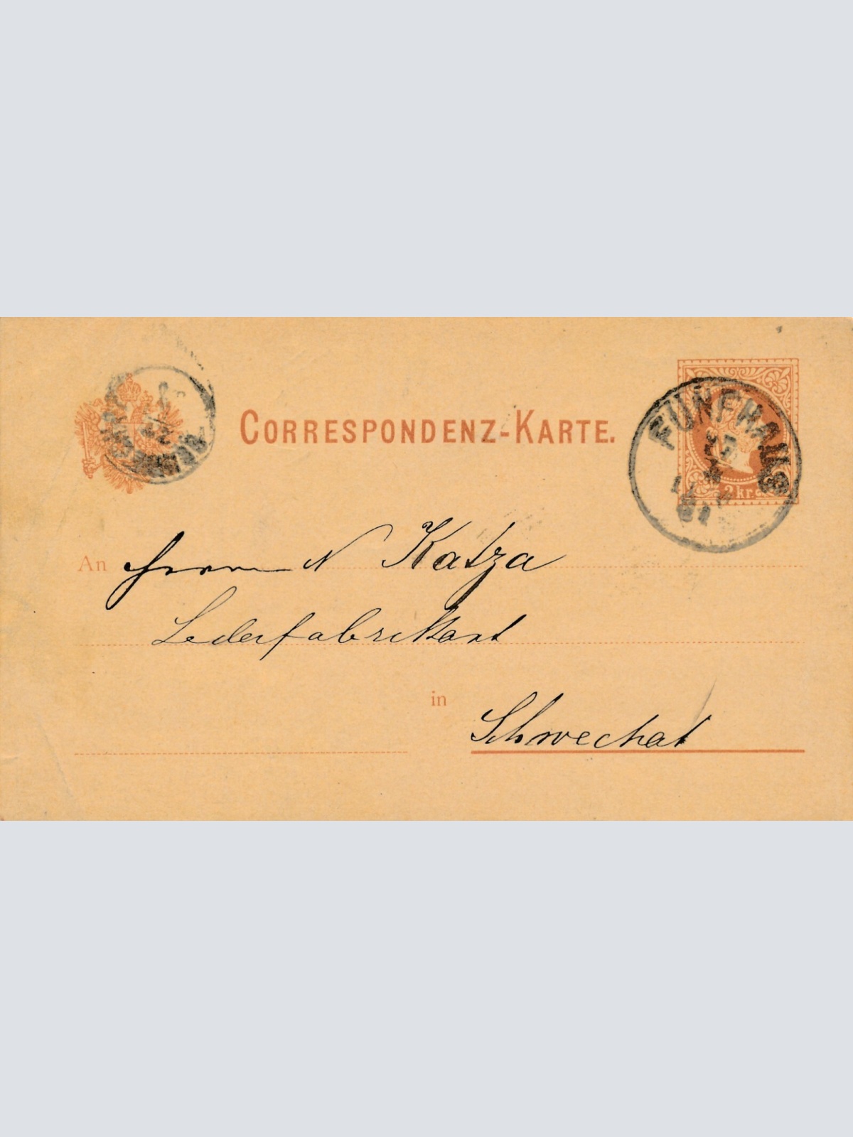 2 Kreuzer Ganzsachen - Karte 1881 aus Fünfhaus (11171)