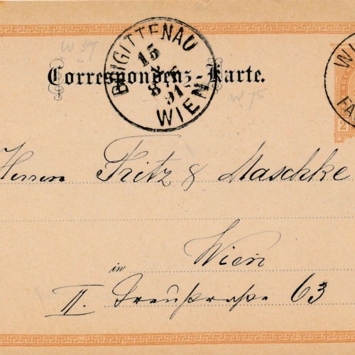 2 Kreuzer Ganzsachen - Karte 1891 aus Wien Favoriten (11172)