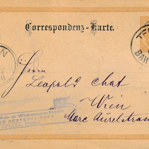 2 Kreuzer Ganzsachen - Karte 1890 aus Teplitz Bahnhof (11166)