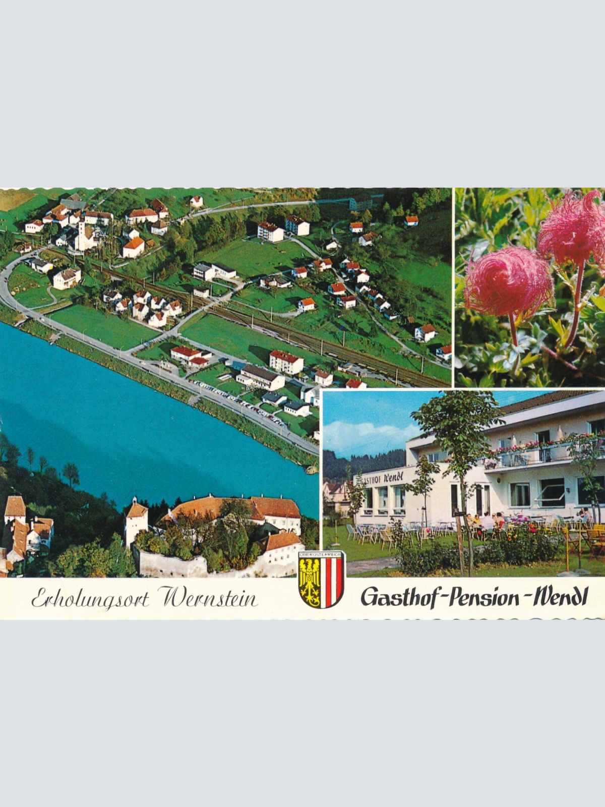 Alpine - Luftbild aus Wernstein mit Gasthof Oberösterreich Ansichtskarte (11539)