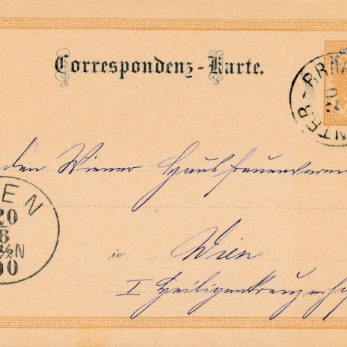 2 Kreuzer Ganzsachen - Karte 1890 aus Hinter Brühl (11184)