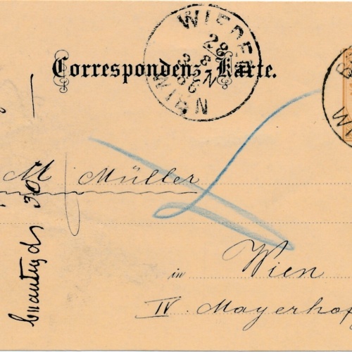 2 Kreuzer Ganzsachen - Karte 1886 aus Wien Bernardgasse (11192)