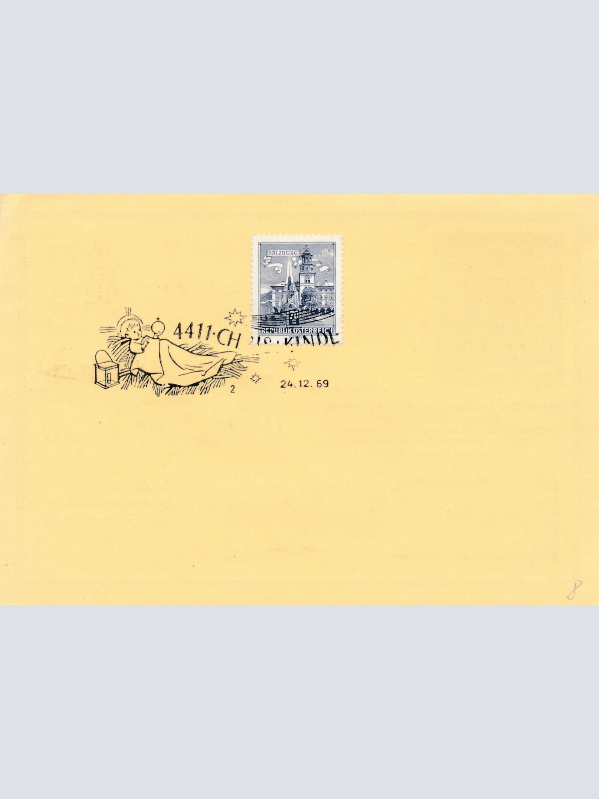 Christkindl - Reco - Karte 24.12.1969 + Vignette (11584)