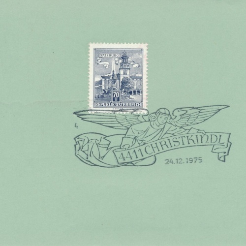 Christkindl - Reco - Karte 24.12.1975 + Vignette (11586)