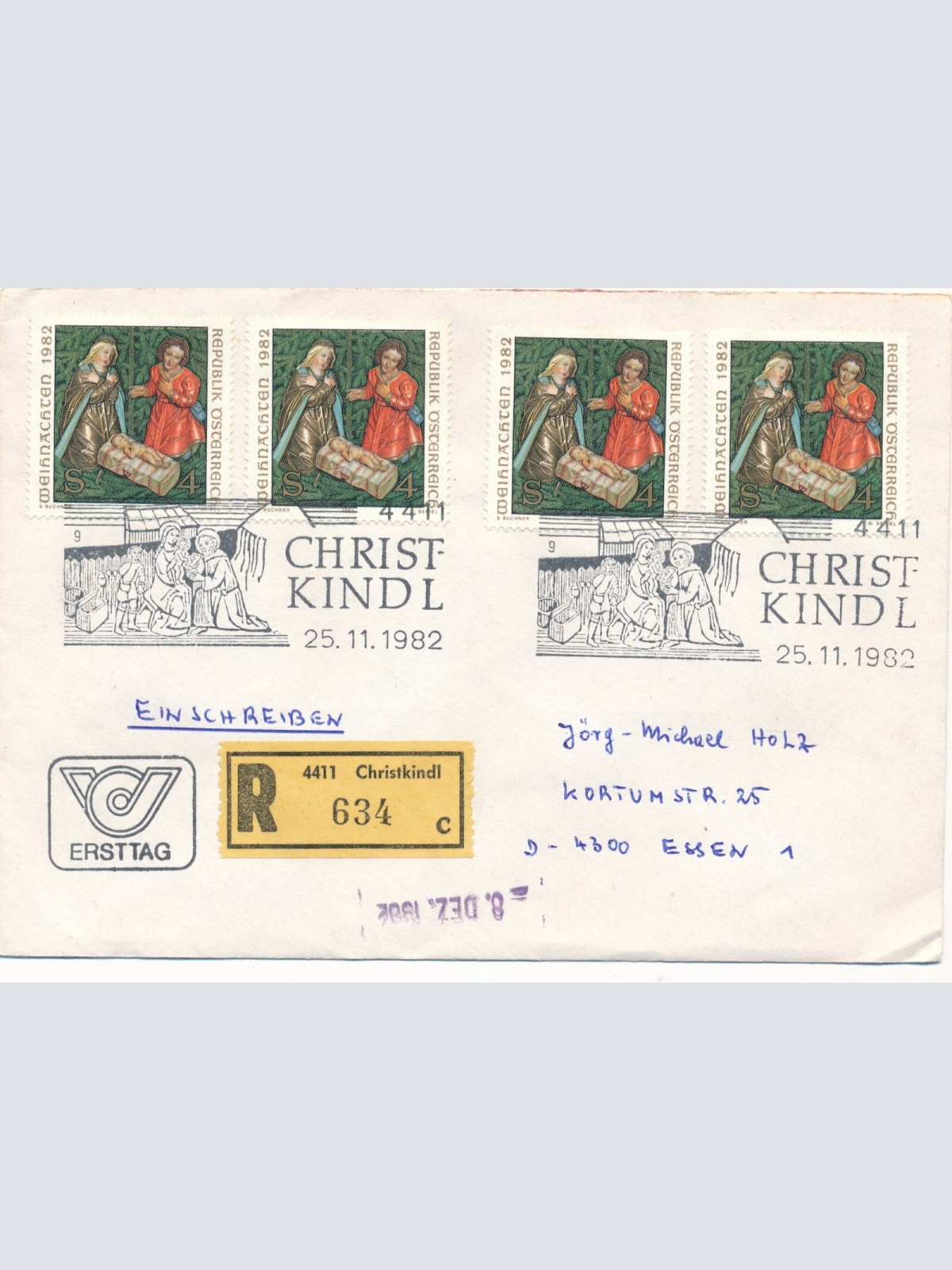 Christkindl - Reco - Brief 25.11.1982  (11587)