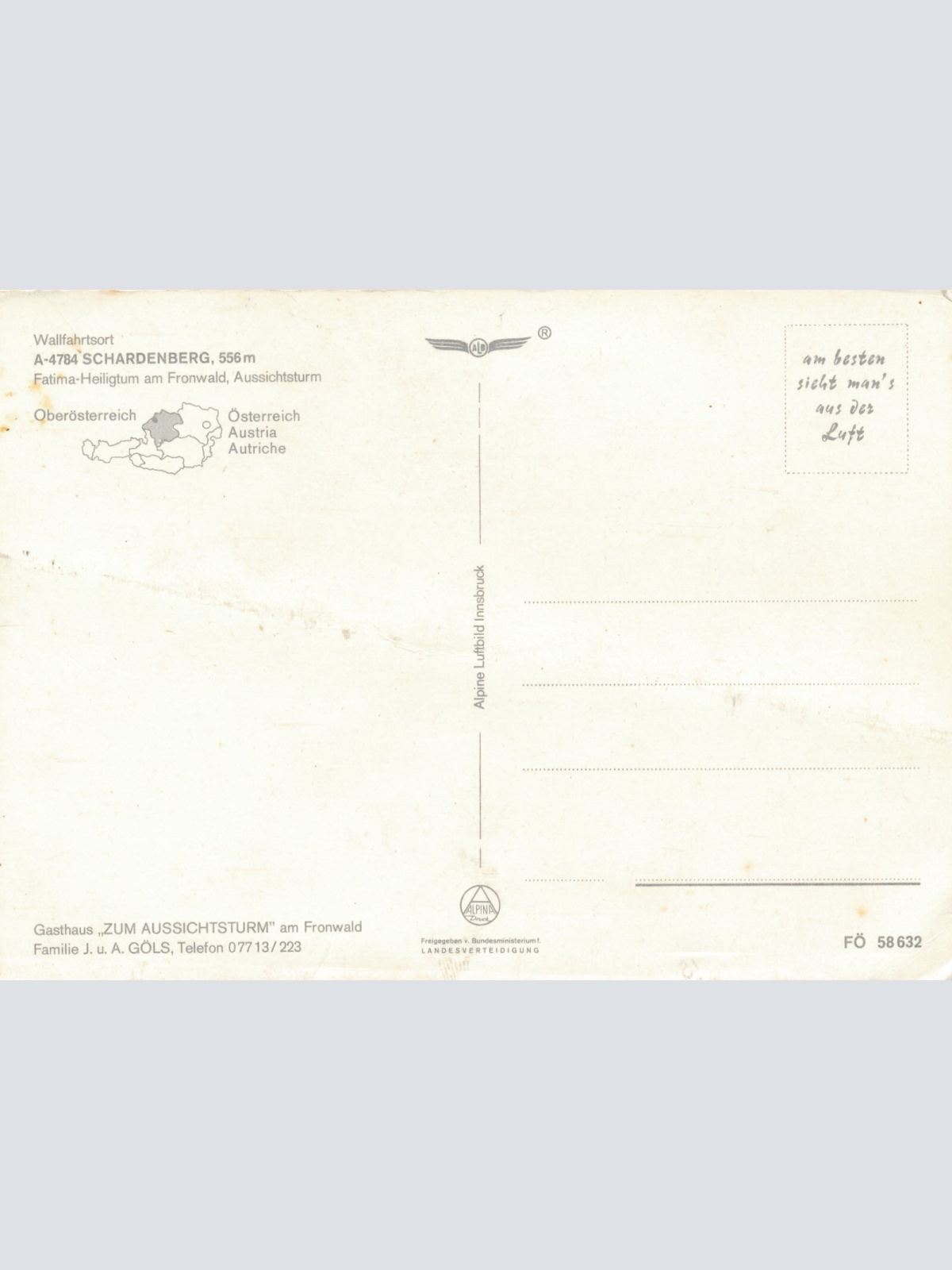 Alpine - Luftbild aus Schardenberg Oberösterreich Ansichtskarte (11573)