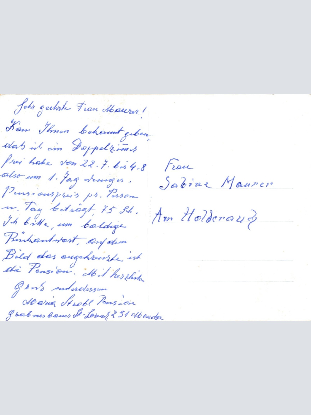 AK aus St. Lorenzen Pension Strobl Oberösterreich Ansichtskarte (11672)