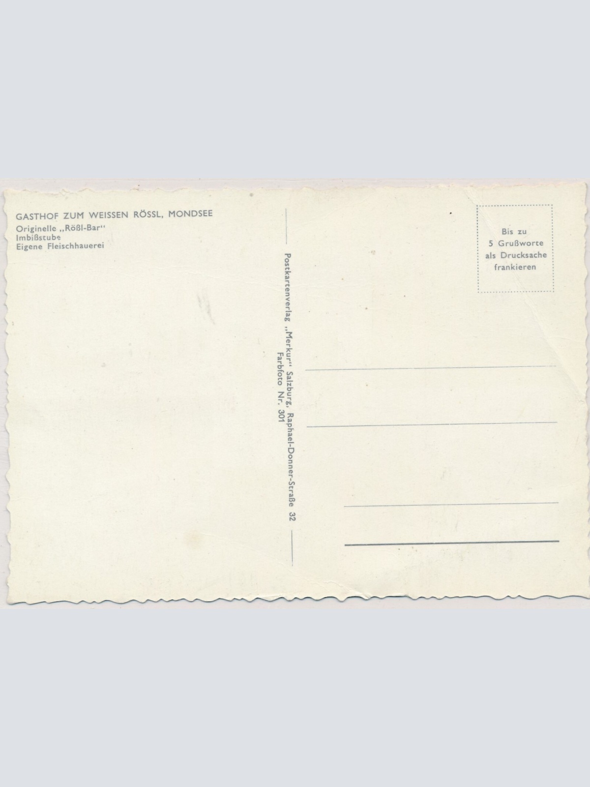 AK, Mondsee, Gasthof zum weissen Rössl, Oberösterreich (S2750)